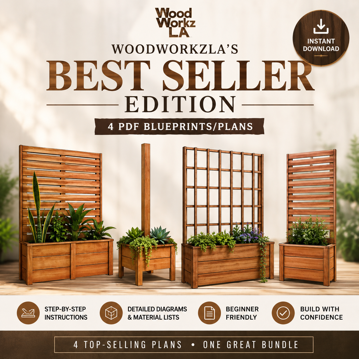 WoodWorkzLA's Best Sellers Bundle (4 PDF Plans)