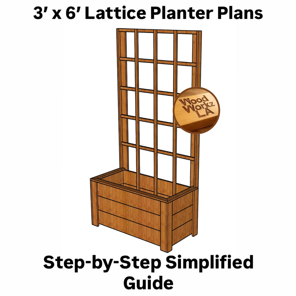 3' x 6' Cedar Lattice/Trellis Planter Box Plans (PDF)
