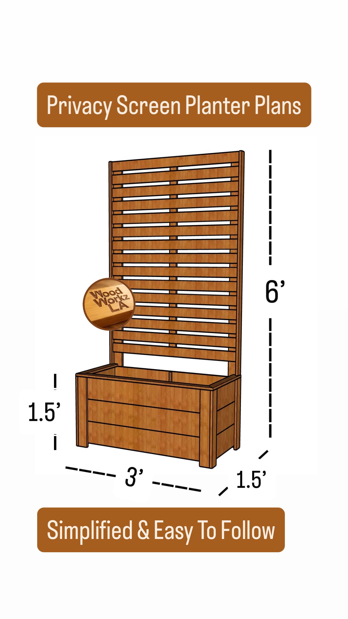 3' x 6' Privacy Screen Planter Plans (PDF)