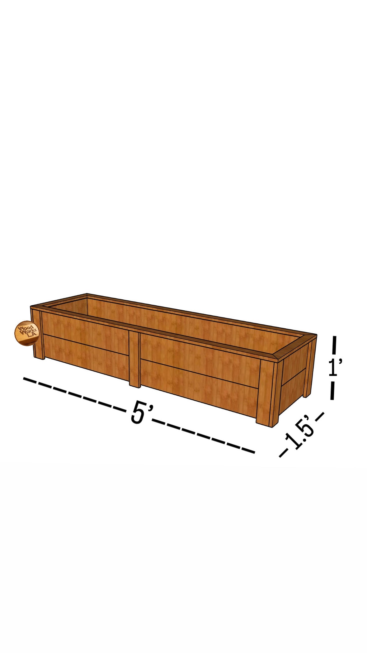 5' x 1.5' Cedar Planter Box Plans (PDF)