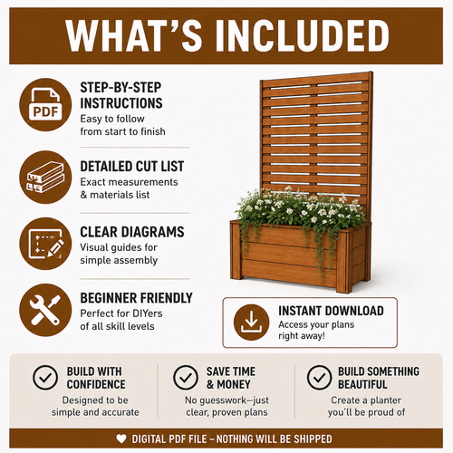 3' x 6' Privacy Screen Planter Plans (PDF)
