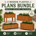 Modern Cedar Planter Box PDF Plans (4 Pack Bundle)