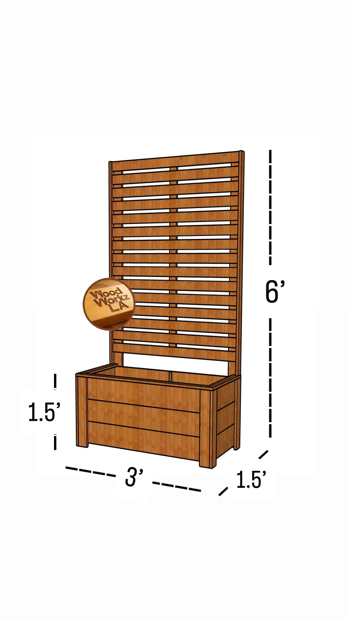 3' x 6' Privacy Screen Planter Plans (PDF)