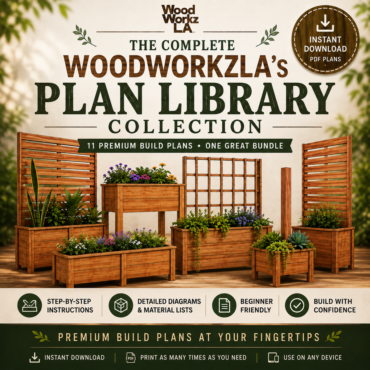 The Complete WoodWorkzLA Plan Collection - 11 DIY WoodWorking Plans (PDF Bundle)