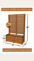 5' x 6' Privacy Screen Planter Box Plans (PDF)