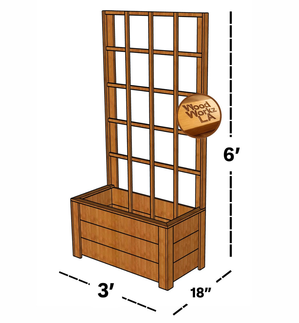 3' x 6' Cedar Lattice/Trellis Planter Box Plans (PDF)
