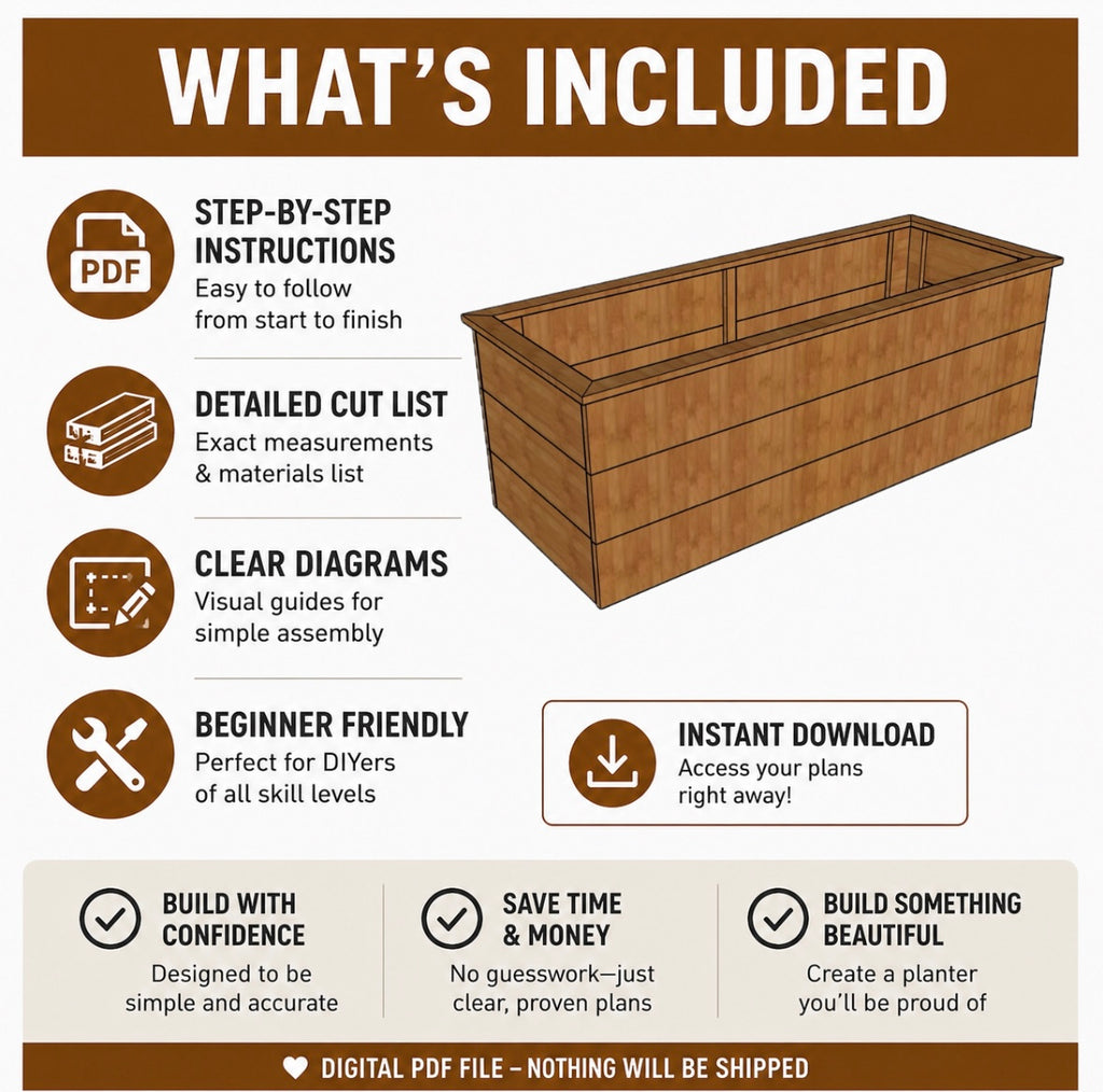 Modern Cedar Planter Box PDF Plans (4 Pack Bundle)