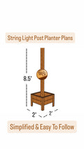 2' x 2' String Light Post Cedar Planter Box Plans (PDF)
