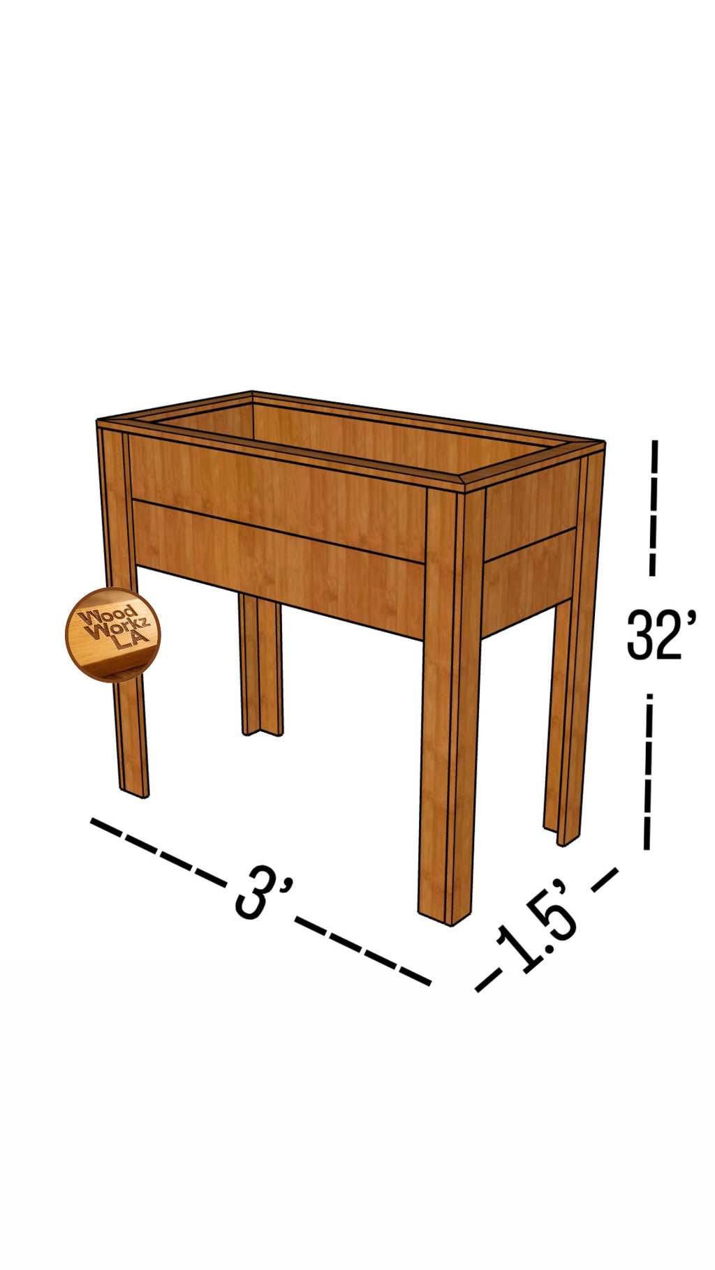 3' x 1.5' Raised Cedar Planter Plans (PDF)