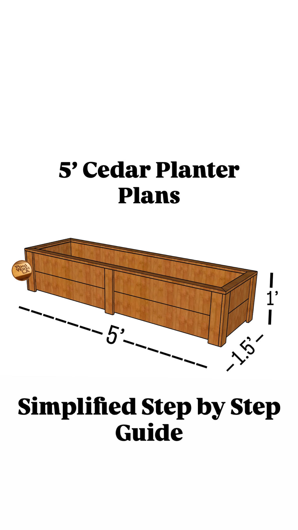 5' x 1.5' Cedar Planter Box Plans (PDF)