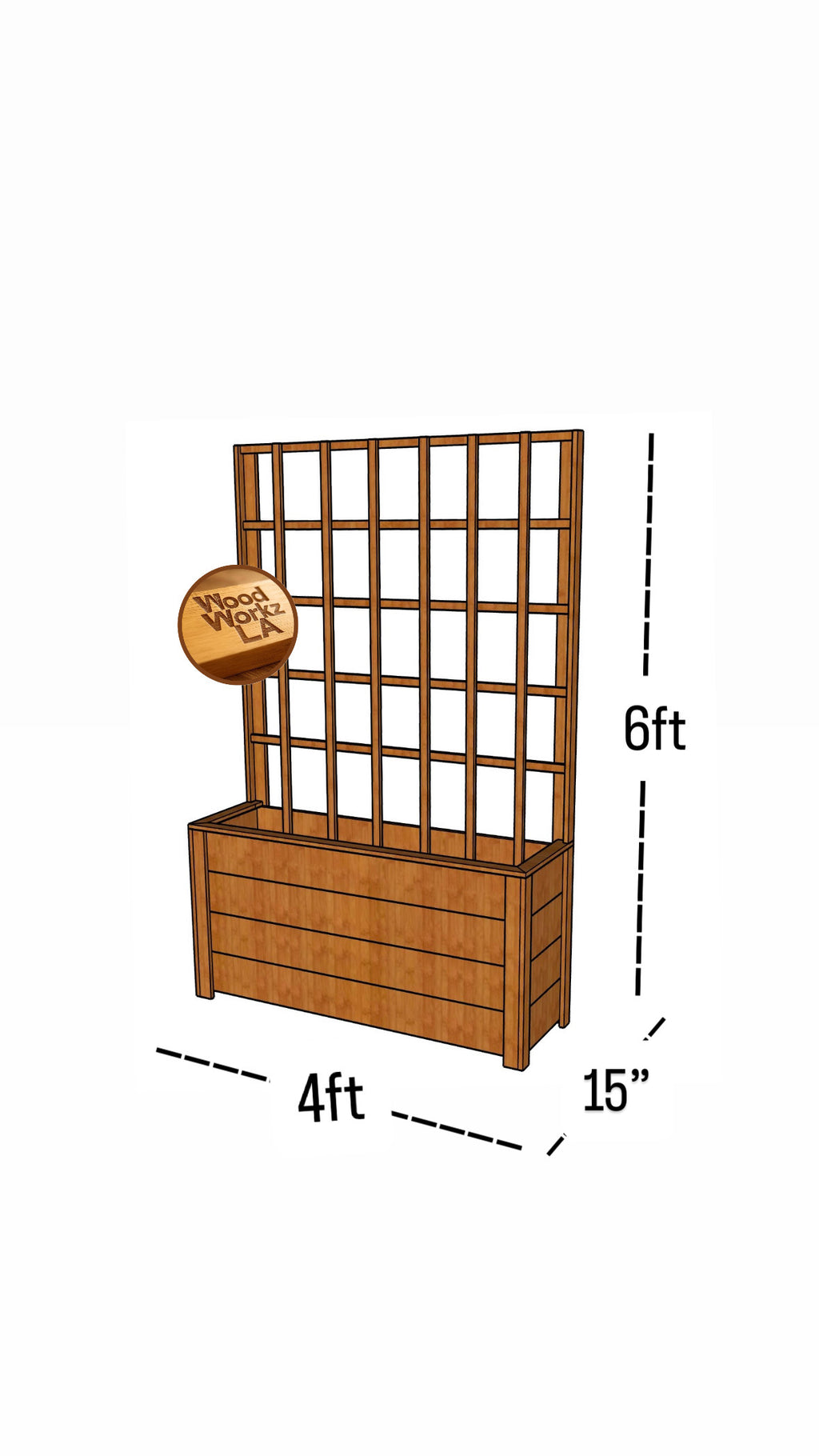 4' x 6' Cedar Lattice/Trellis Planter Box Plans (PDF)
